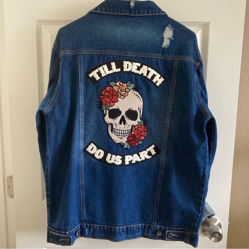 Bride/Wifey Distressed Denim Jacket